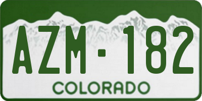 CO license plate AZM182