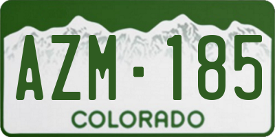 CO license plate AZM185