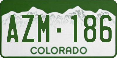 CO license plate AZM186