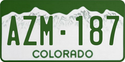 CO license plate AZM187