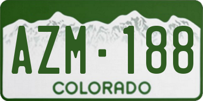 CO license plate AZM188
