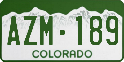 CO license plate AZM189