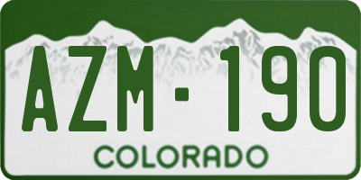 CO license plate AZM190