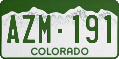 CO license plate AZM191