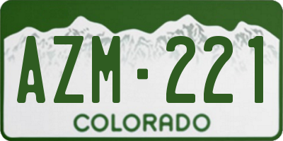CO license plate AZM221