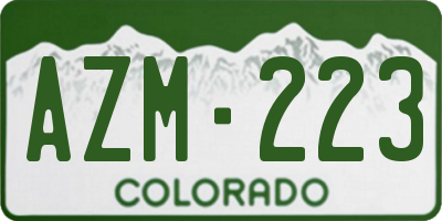 CO license plate AZM223