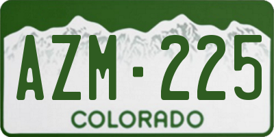 CO license plate AZM225