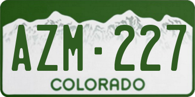 CO license plate AZM227
