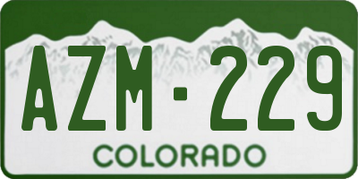 CO license plate AZM229