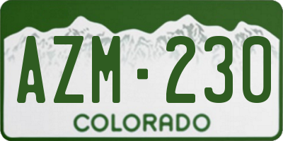 CO license plate AZM230
