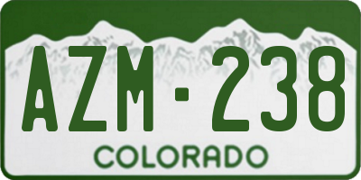CO license plate AZM238