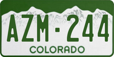 CO license plate AZM244
