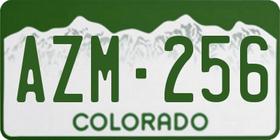 CO license plate AZM256