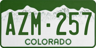 CO license plate AZM257