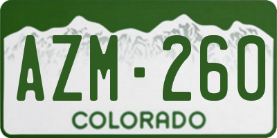 CO license plate AZM260