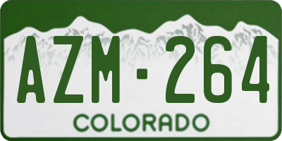 CO license plate AZM264
