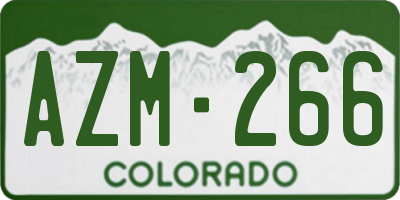 CO license plate AZM266