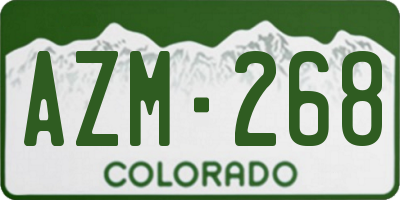 CO license plate AZM268