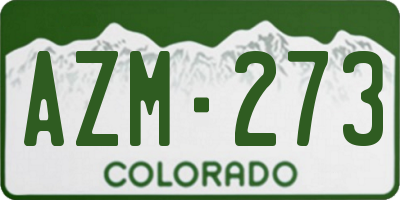 CO license plate AZM273