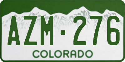 CO license plate AZM276