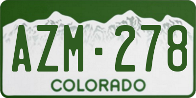 CO license plate AZM278