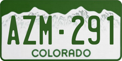 CO license plate AZM291