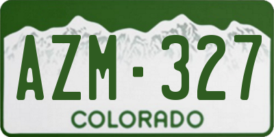 CO license plate AZM327