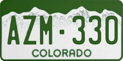 CO license plate AZM330