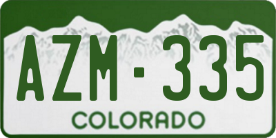 CO license plate AZM335