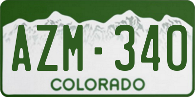 CO license plate AZM340