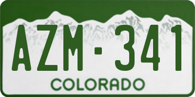 CO license plate AZM341