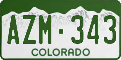 CO license plate AZM343