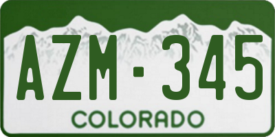 CO license plate AZM345