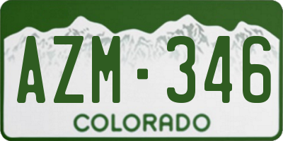 CO license plate AZM346
