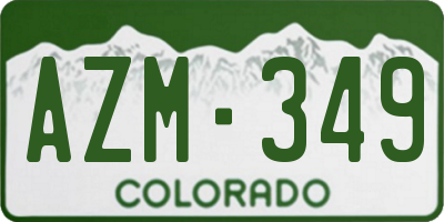 CO license plate AZM349