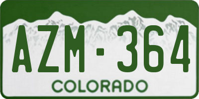 CO license plate AZM364