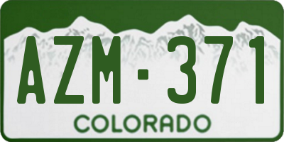 CO license plate AZM371