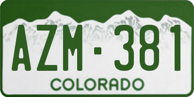 CO license plate AZM381