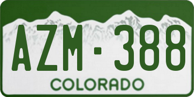 CO license plate AZM388