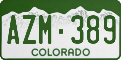 CO license plate AZM389