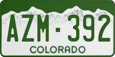 CO license plate AZM392