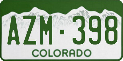 CO license plate AZM398