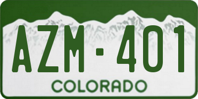 CO license plate AZM401