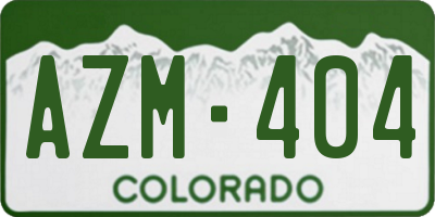 CO license plate AZM404
