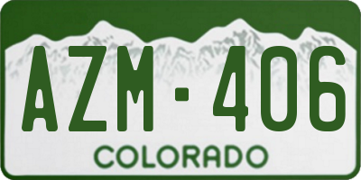 CO license plate AZM406