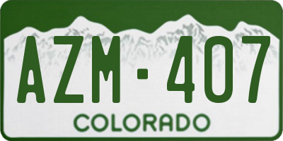 CO license plate AZM407