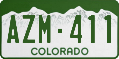 CO license plate AZM411