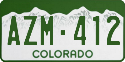 CO license plate AZM412