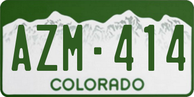 CO license plate AZM414