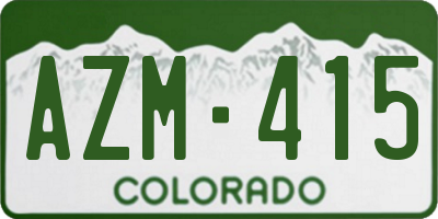 CO license plate AZM415